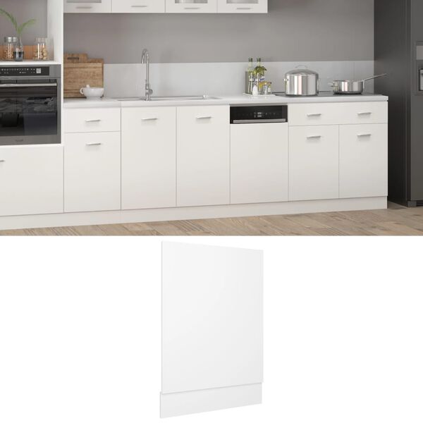 vidaXL Dishwasher Panel Lyon White 45x3x67 cm Engineered Wood