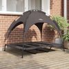 vidaXL Dog Bed Folding Manual Brown 122 x 93 x 106.5 cm Steel