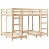 vidaXL Triple Bunk Bed Frame Brown 140 x 200 cm Solid Pine Wood