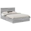 vidaXL Storage Bed Grey Sonoma 135 x 190 cm Engineered Wood