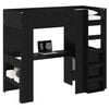 vidaXL Loft Bed Frame with Desk Black Oak 90 x 200 cm Engineered Wood