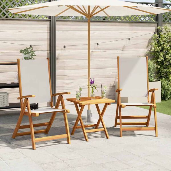 vidaXL Folding Garden Chairs 2 pcs Solid Wood Acacia and Textilene