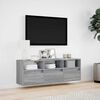 vidaXL TV Wall Cabinet with LED Lights Grey Sonoma 130x31x45 cm