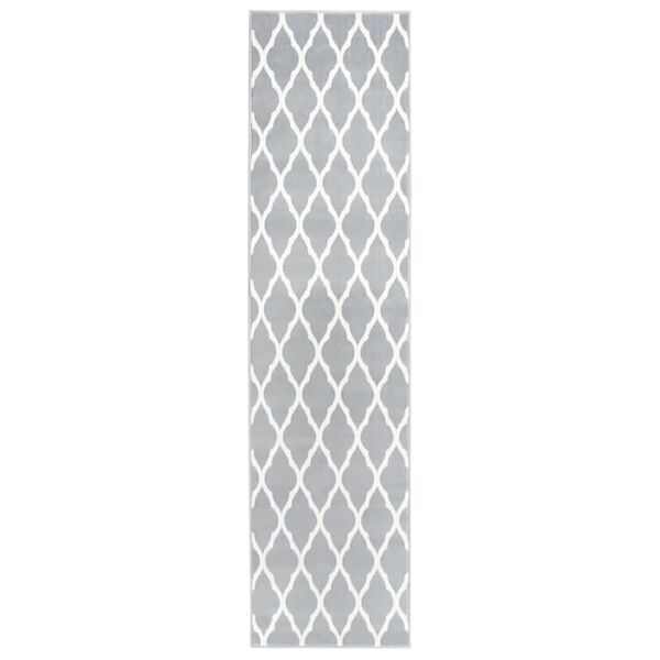 vidaXL Runner Rug BCF Grey and White 100x500 cm