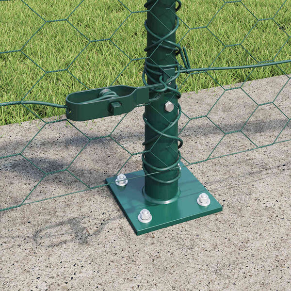 vidaXL Fence Post Green 100 x 0.8 m (50 mm mesh) Steel and PVC