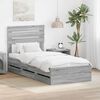 vidaXL Bed Frame with Drawer Grey Sonoma 100 x 200 cm Engineer Wood