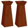 vidaXL Pillar Planter 2 pcs Silver 40 x 40 x 100 cm Weathering Steel