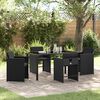 vidaXL Garden Dining Set with Cushion 5 pcs Black Poly Rattan