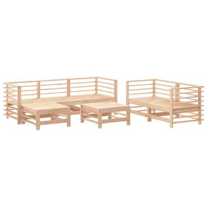 vidaXL 7 Piece Garden Lounge Set Solid Wood Pine