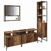 vidaXL Bathroom Furniture Set with Door 4 pcs Old Wood Engineered Wood
