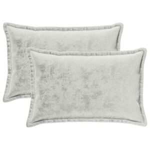vidaXL Cushion Cover 2 pcs HOUTEN Light Grey 50 x 80 cm Flannel