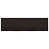 vidaXL Wall Shelf Dark Brown 180x50x(2-4) cm Treated Solid Wood Oak