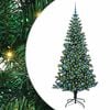 vidaXL Artificial Pre-lit Christmas Tree Green 210 cm PVC and Metal