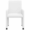 vidaXL Dining Chairs with Wheels 2 pcs White 57 x 66 x 94 cm