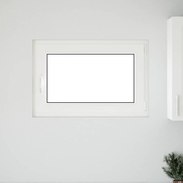 vidaXL Basement Window "RISOR" 90x70 cm Tilt&Turn DIN Right White