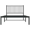 vidaXL Metal Bed Frame without Mattress with Headboard Black 100x190cm