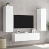 vidaXL TV Wall Cabinet with LED Lights White 80x35x41 cm
