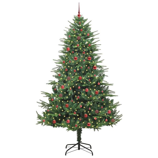 vidaXL Artificial Pre-lit Christmas Tree with Ball Set Green 240 cm