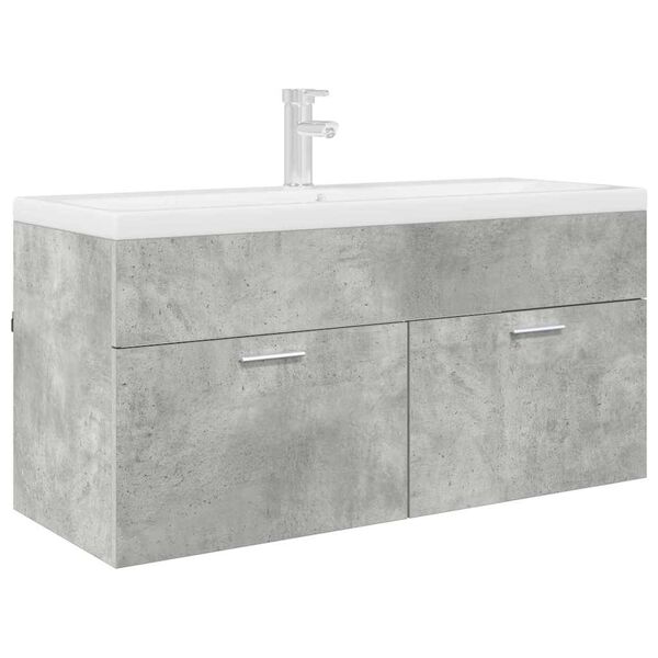 vidaXL Sink cabinet with Storage Concrete Grey Engineered Wood