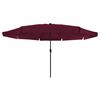 vidaXL Garden Parasol Red and Black 395 x 395 x 245 cm