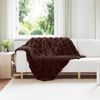 vidaXL Faux Rabbit Fur Blanket 4 pcs Camel 130 x 150 cm Polyester