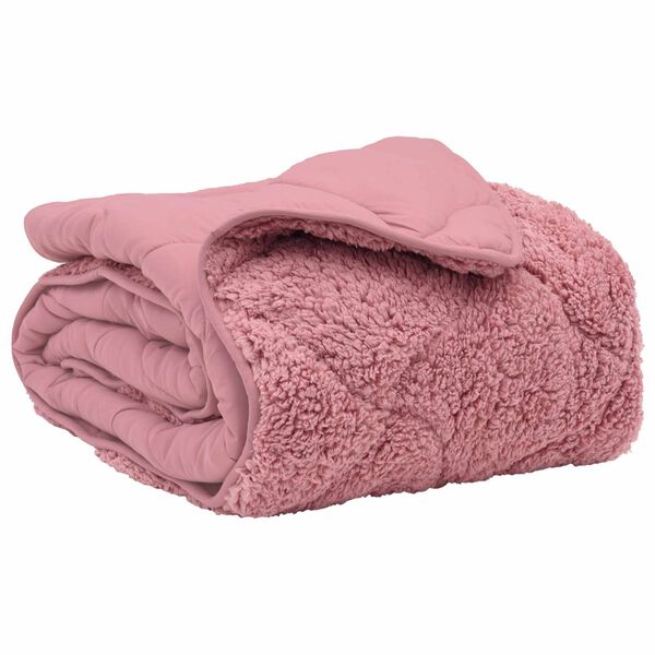 vidaXL Full Year Duvet Pink 200 x 240 cm Microfiber and Teddy fleece