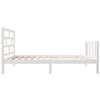 vidaXL Bed Frame without Mattress White Solid Wood 90x200 cm (810068+814175)