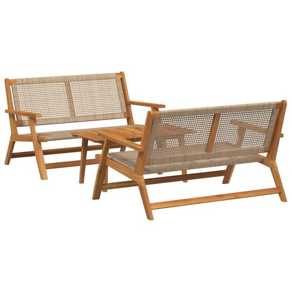 vidaXL Garden Chairs with Table 3 pcs Beige 90 x 45 x 40 cm