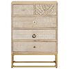 vidaXL Chest of Drawers 55x30x76 cm Solid Wood Mango and Iron