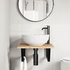 vidaXL Basin Shelf Wall Mounted Steel and Solid Wood Acacia
