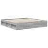 vidaXL Bed Frame Grey Sonoma 200 x 200 cm Solid Pine Wood