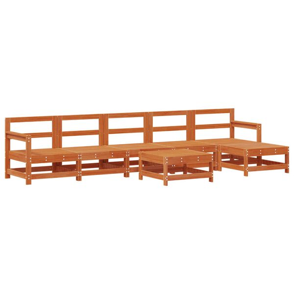 vidaXL Garden Lounge Set 6 pcs Wax Brown Solid Pine Wood