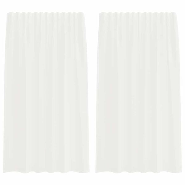 vidaXL Voile Curtains with Rod Pockets 2 pcs White