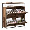 vidaXL Shoe Cabinet Old Wood 100 x 34 x 112 cm Engineered Wood