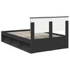 vidaXL Bed Frame with Headboard Black 120 x 200 cm Engineered wood
