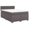 vidaXL Box Spring Bed with Mattress Grey 140x190 cm Faux Leather
