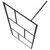 vidaXL Walk-in Shower Wall with Shelf Black 90x195 cm ESG Glass&Aluminium