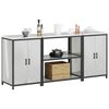 vidaXL Kitchen Storage Set with Shelf 3 pcs Silver Galvanised Steel