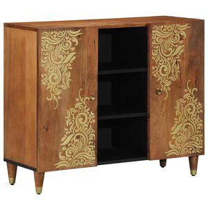 vidaXL Sideboard with Shelf Brown 90 x 33 x 75 cm Solid Mango Wood