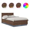 vidaXL Bed Frame with Headboard Brown Oak 120 x 190 cm Engineered Wood