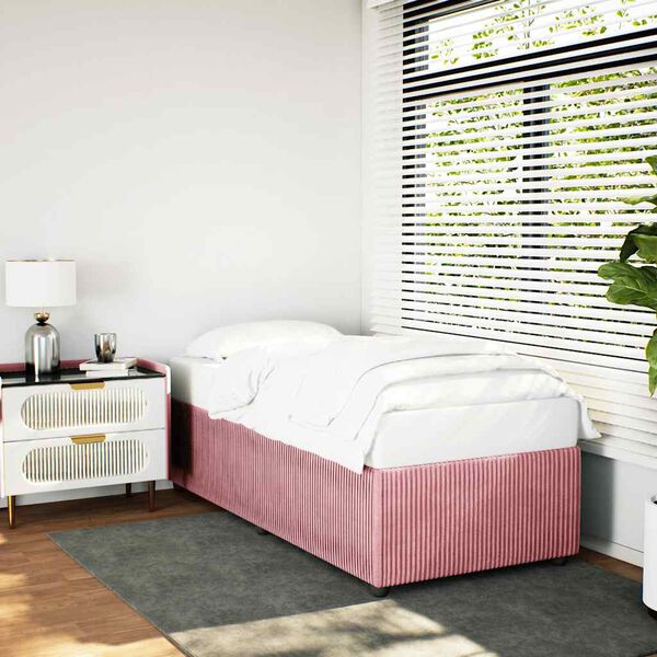 vidaXL Bed Frame without Mattress Pink 90x190 cm Single Velvet