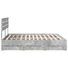 vidaXL Bed Frame with Drawer Concrete Grey 200 x 200 cm Engineer Wood