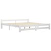 vidaXL Bed Frame without Mattress White Solid Wood 200x200 cm