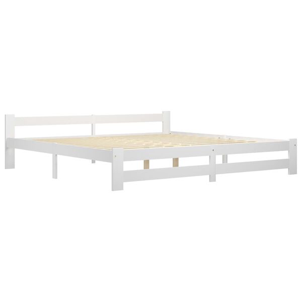 vidaXL Bed Frame without Mattress White Solid Wood 200x200 cm
