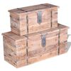 vidaXL Two Piece Storage Chest Set Acacia Wood