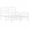 vidaXL Metal Bed Frame without Mattress with Footboard White 120x200cm