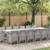 vidaXL Garden Dining Set 15 pcs Light Grey Polt rattan