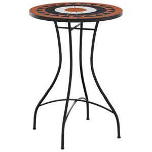 vidaXL Mosaic Bistro Table Terracotta and White &Oslash;50x70 cm Ceramic