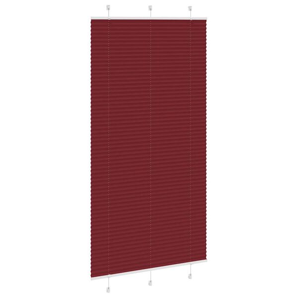 vidaXL Pleated Blind Bordeaux Red 105x200 cm Fabric Width 104.4 cm Polyester