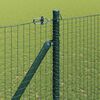 vidaXL Fence with Posts Green 1.5 x 10 m Steel